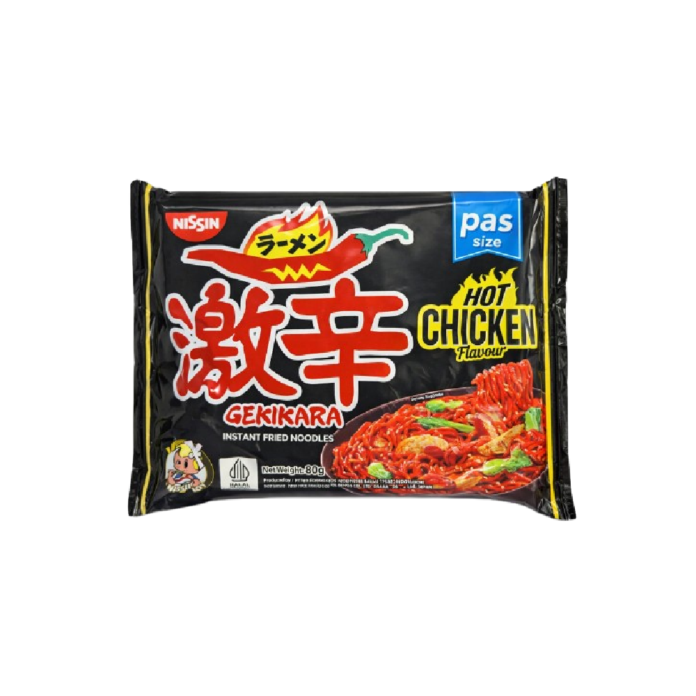 NISSIN GEKIKARA RAMEN HOT CHICKEN PORSI PAS 80 GM