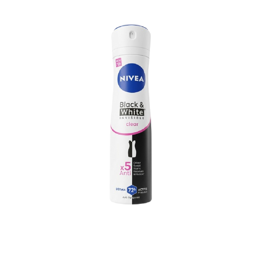 NIVEA DEODORANT BLACK & WHITE INVISIBLE CLEAR 150 ML