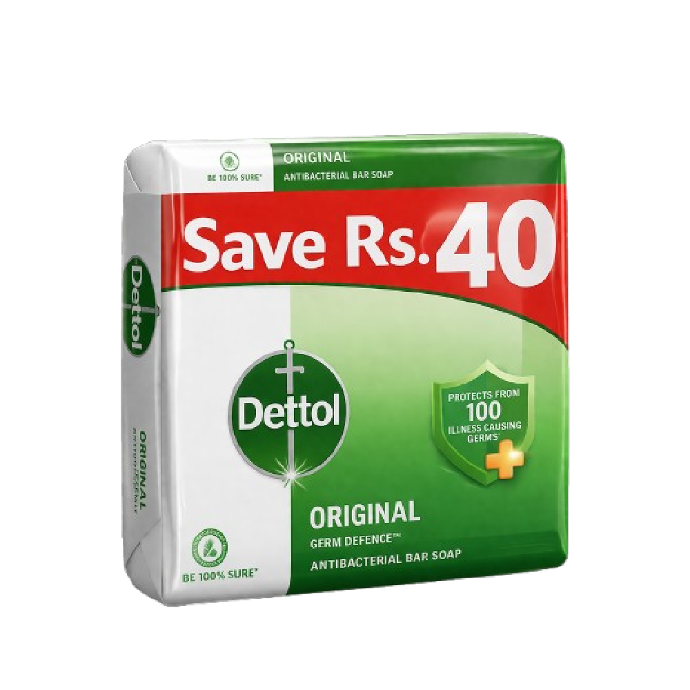 DETTOL ANTIBACTERIAL SOAP ORIGINAL SAVE RS 45 4X110GM