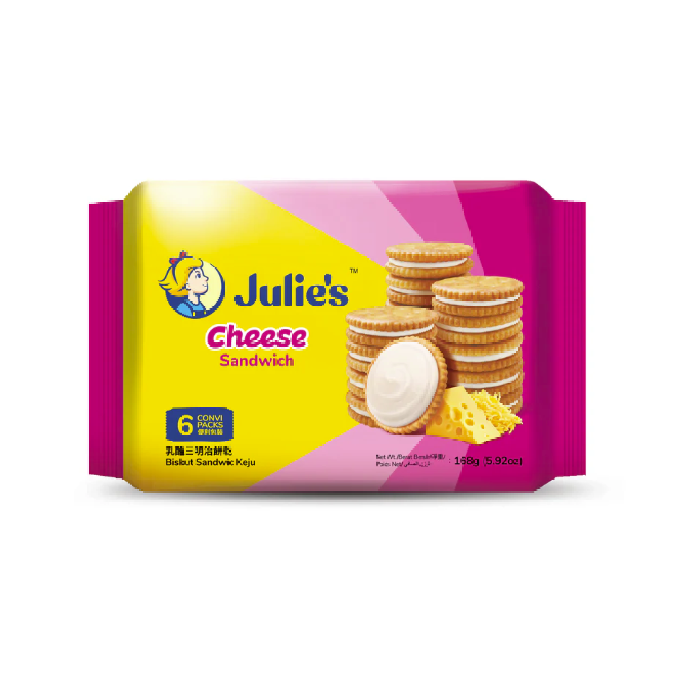 JULIES CHEESE SANDWICH BISCUITS 168 GM