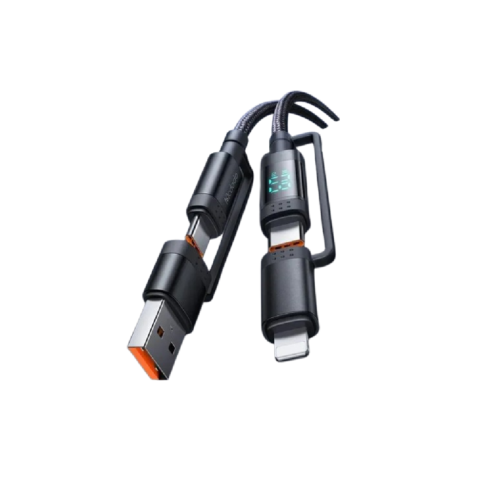 4-in-1 Multi-Device Fast Charging Cable with Watt Display