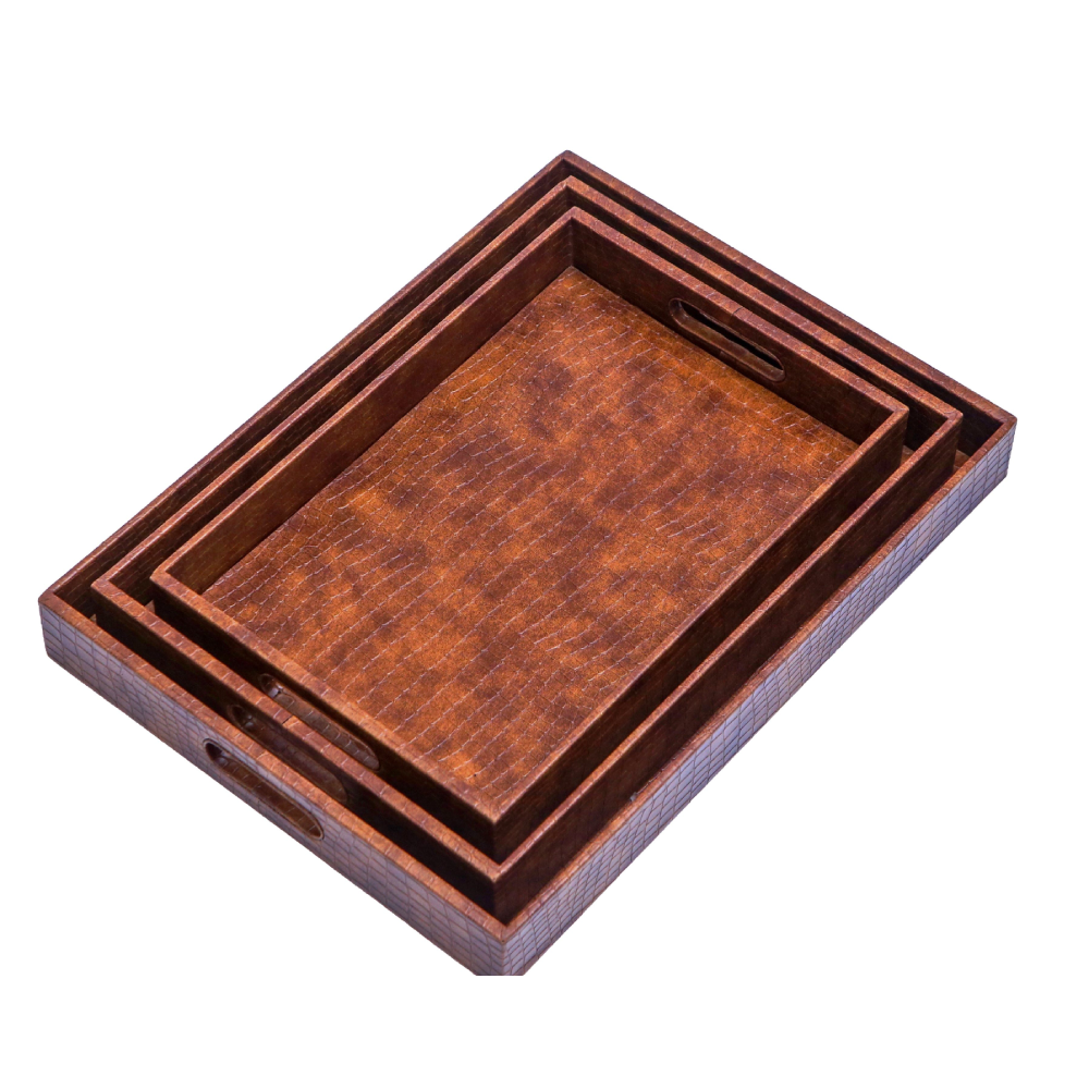 LEATHER TRAY 3 PCS SET