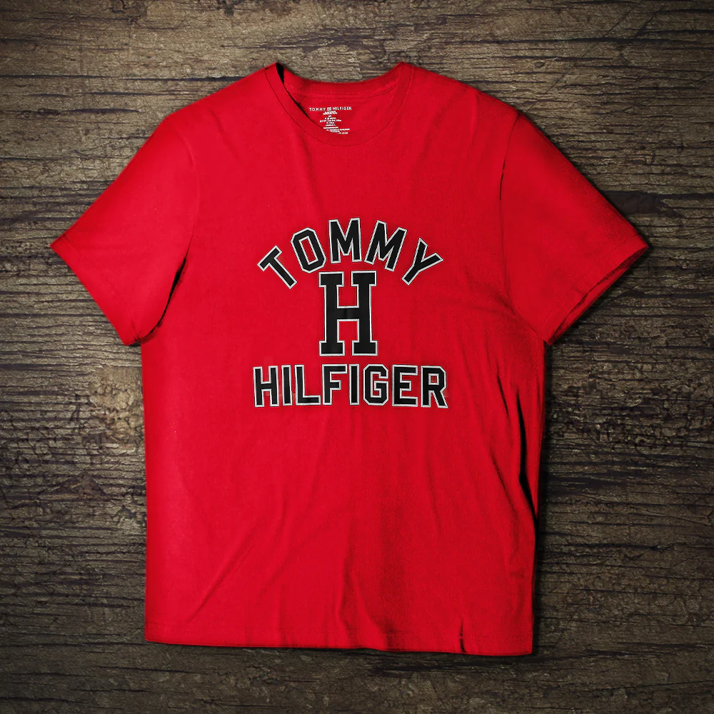 TH MEN S/S R.NECK T-SHIRT 09T4274-608 RED L (IR.S)