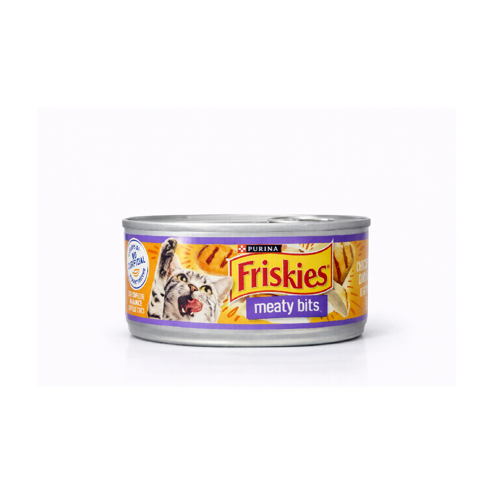 PURINA FRISKIES CAT FOOD MEATY BITS CHICKEN DINNER 156 GM