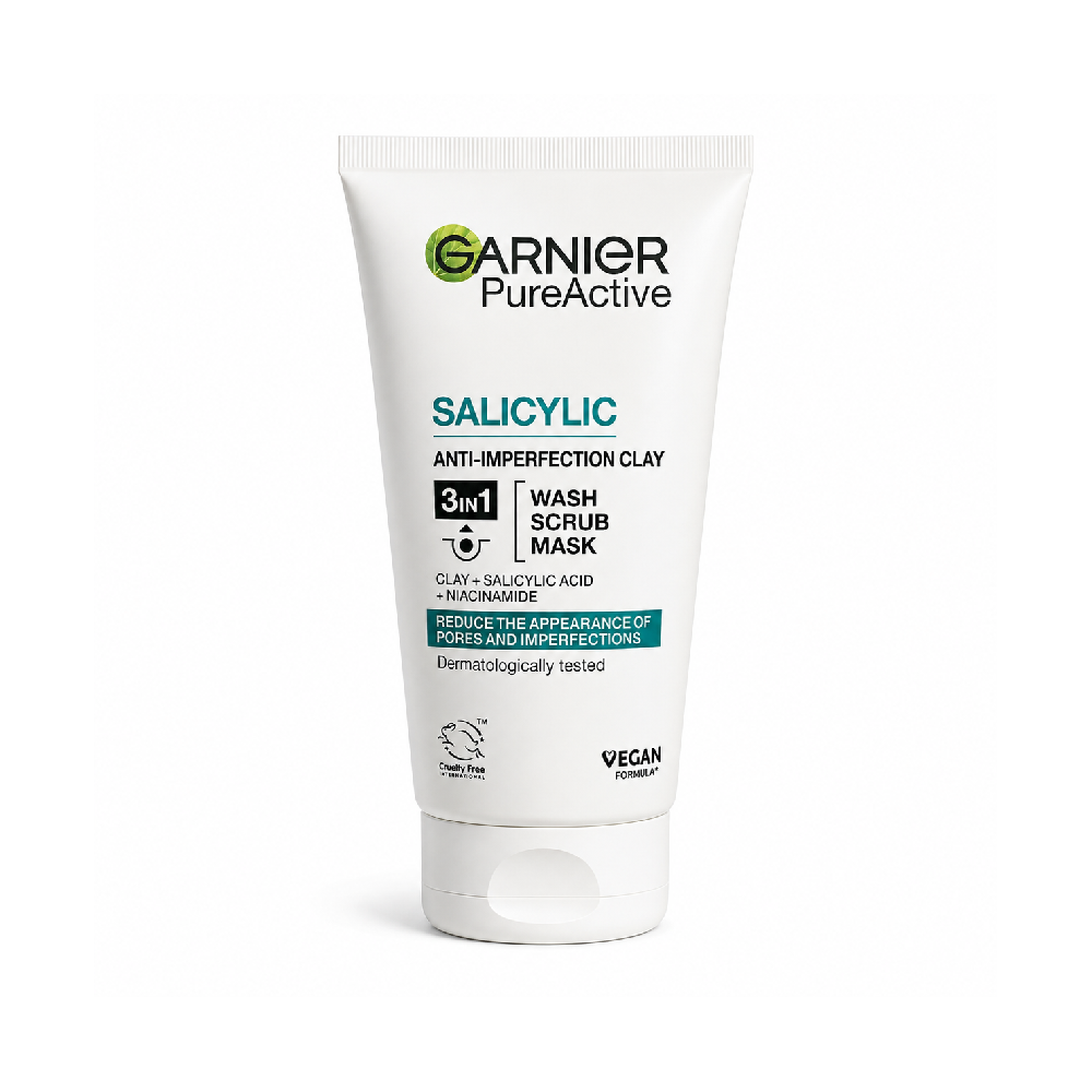 GARNIER PURE WASH SCRUB ACTIVE MASK 150 ML
