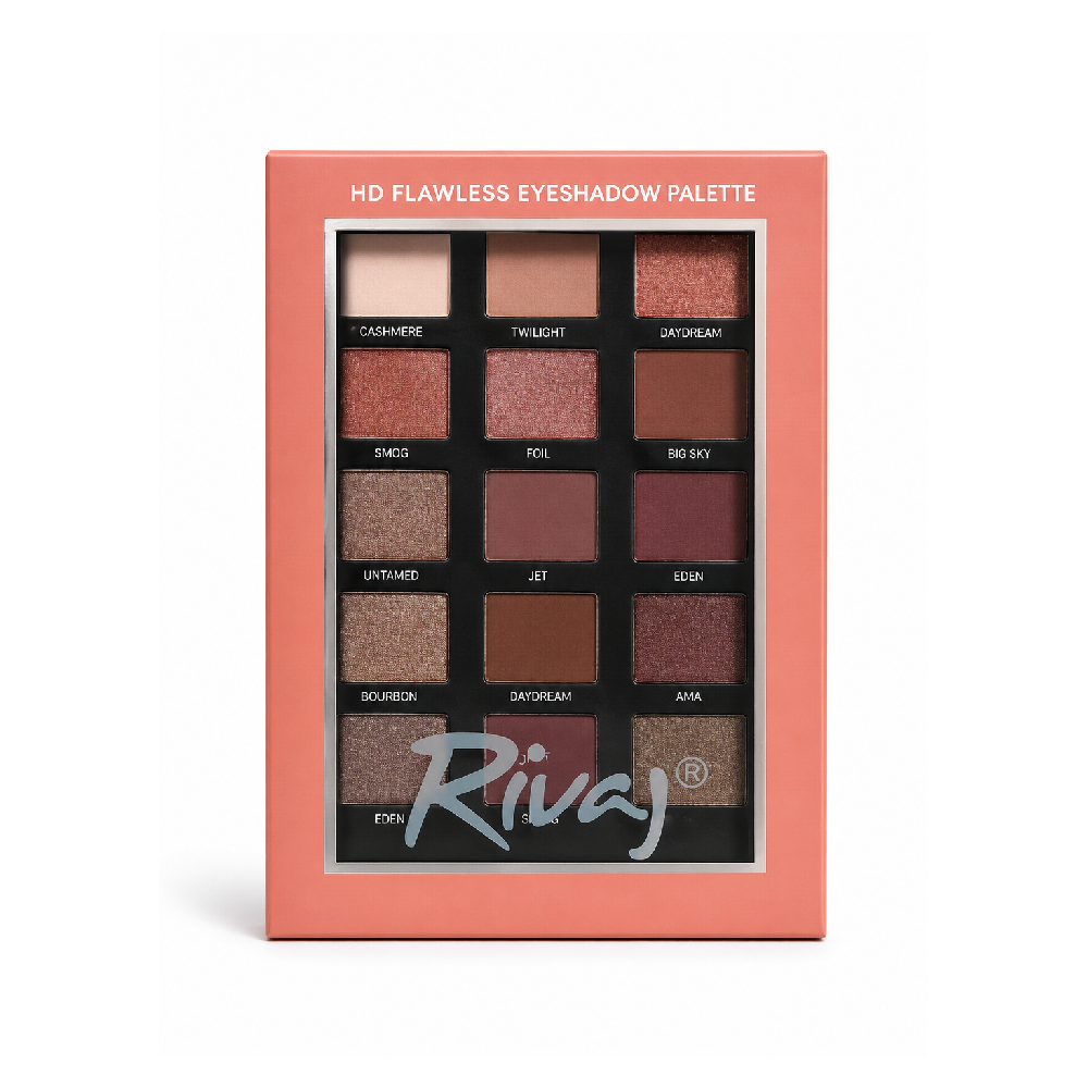 RIVAJ HD FLAWLESS SHADOW PALETTE 18 COLOUR EYESHADOW 20GM