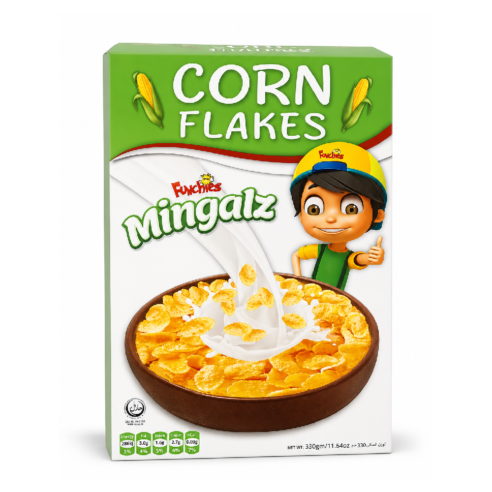FUNCHIES MINGALZ CORN FLAKES 330GM