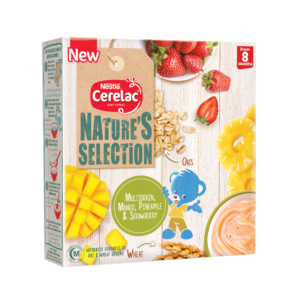 NESTLE CERELAC NATURES SELECTION MANGO PINEAPPLE & STRAWBERR