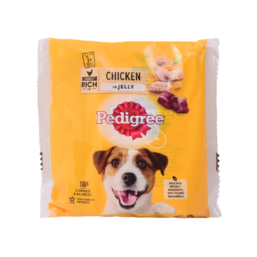 PEDIGREE DOG FOOD ADULT JELLY WITH CHICKEN 300 GM