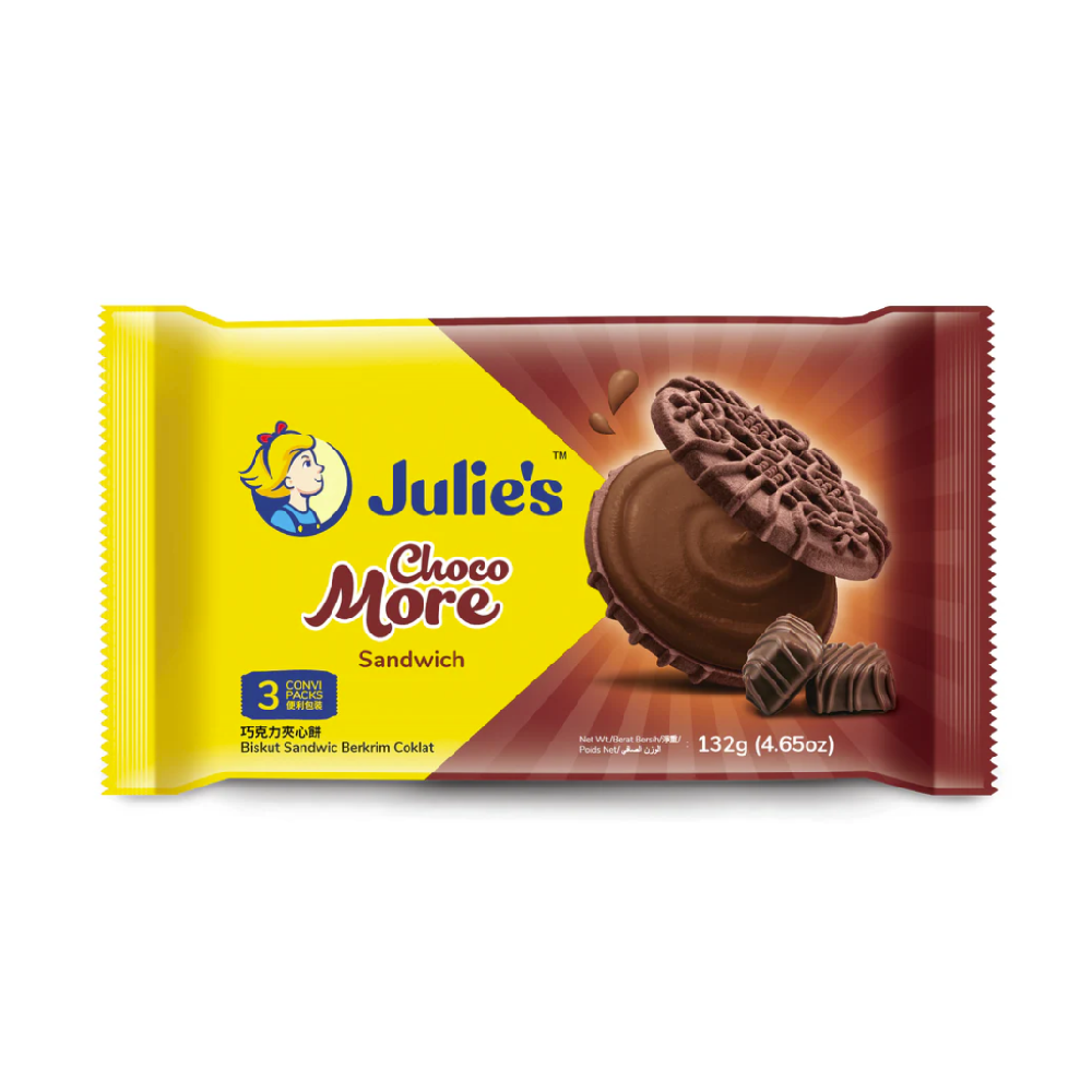 JULIES CHOCO MORE SANDWICH BISCUITS 132 GM