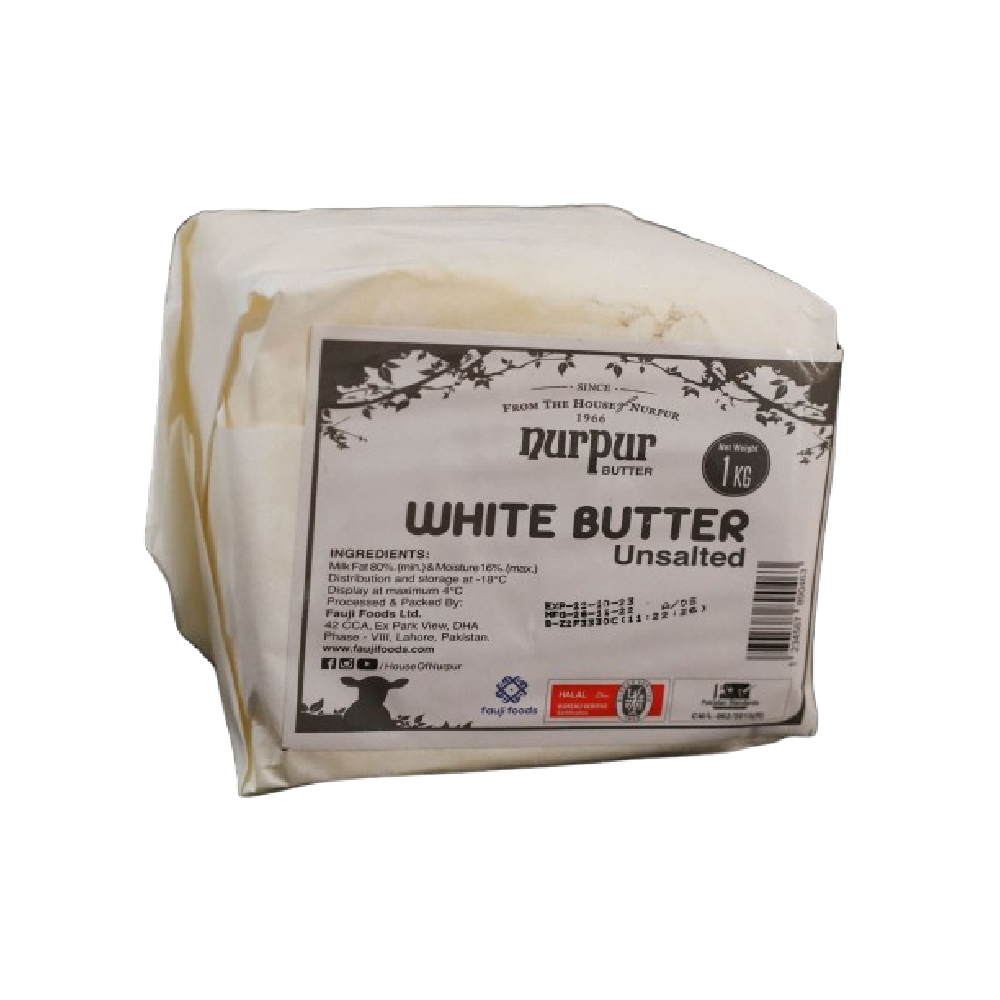 NURPUR WHITE BUTTER 1 KG UNSALTED