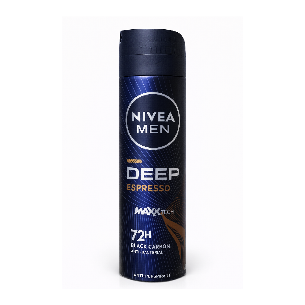 NIVEA MEN SPRAY DEEP BLACK CARBON ESPRESSO 72H 150 ML