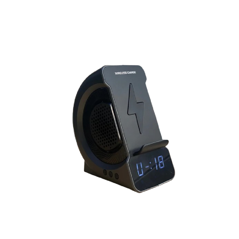 Wireless Charger FM Clock Radio Bluetooth Speaker - iHip SAM02