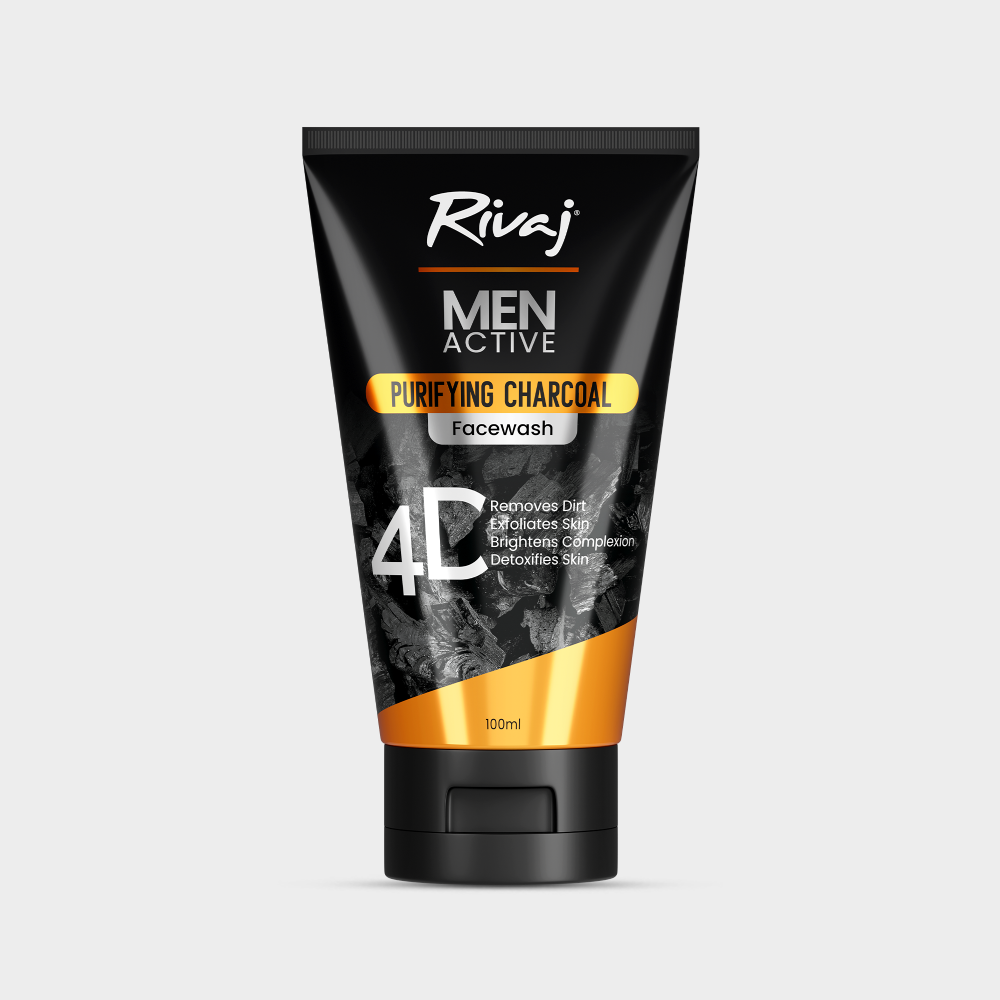 RIVAJ MEN ACTIVE PURIFING CHARCOAL FACE WASH 100ML