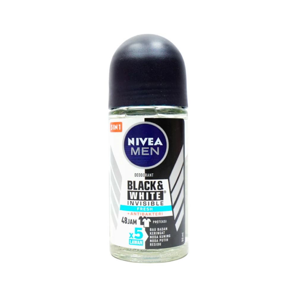 NIVEA MEN ROLL ON BLACK & WHITE INVISIBLE FRESH 72H 50 ML