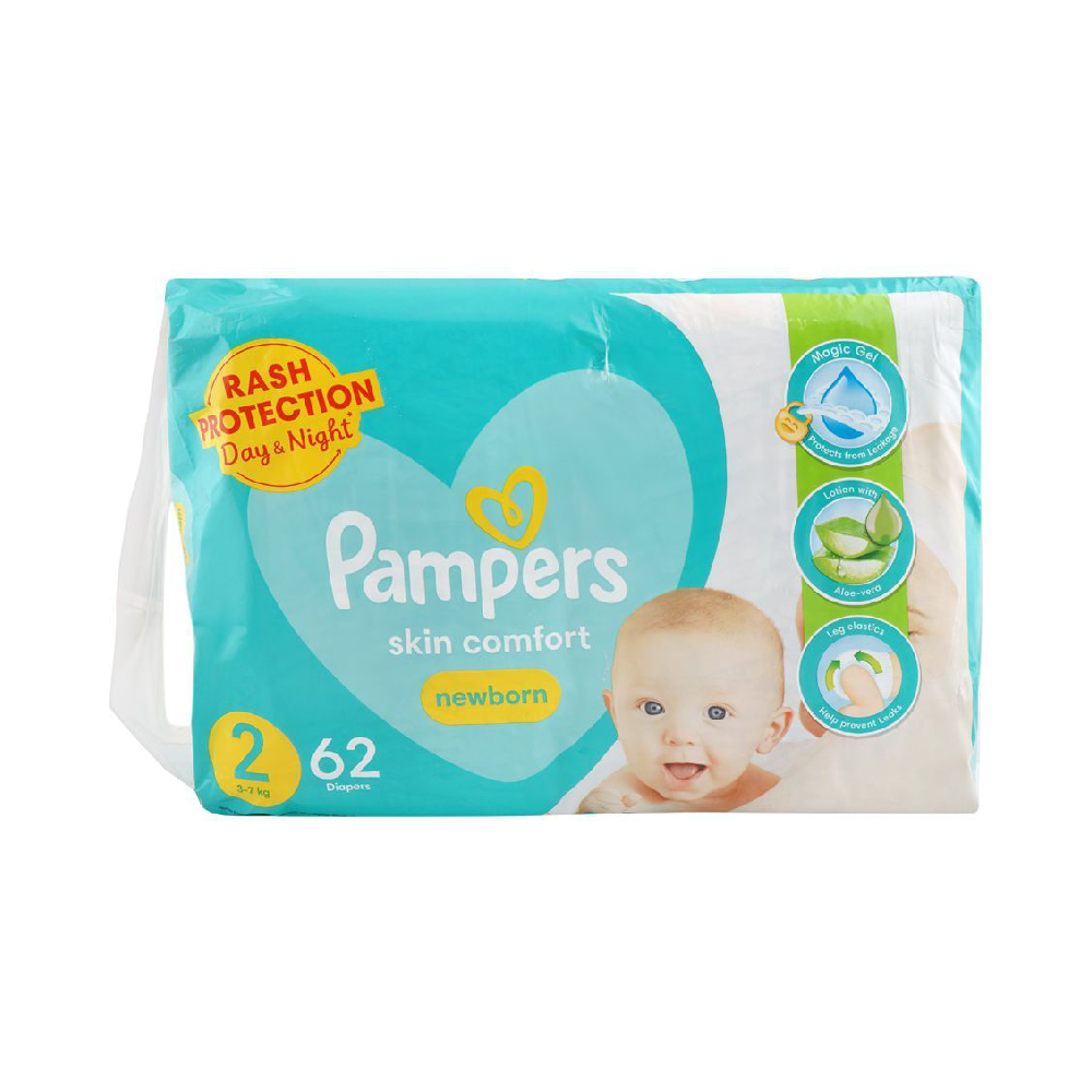PAMPERS MEGA PACK MINI 2 62 PCS 3-7 KG