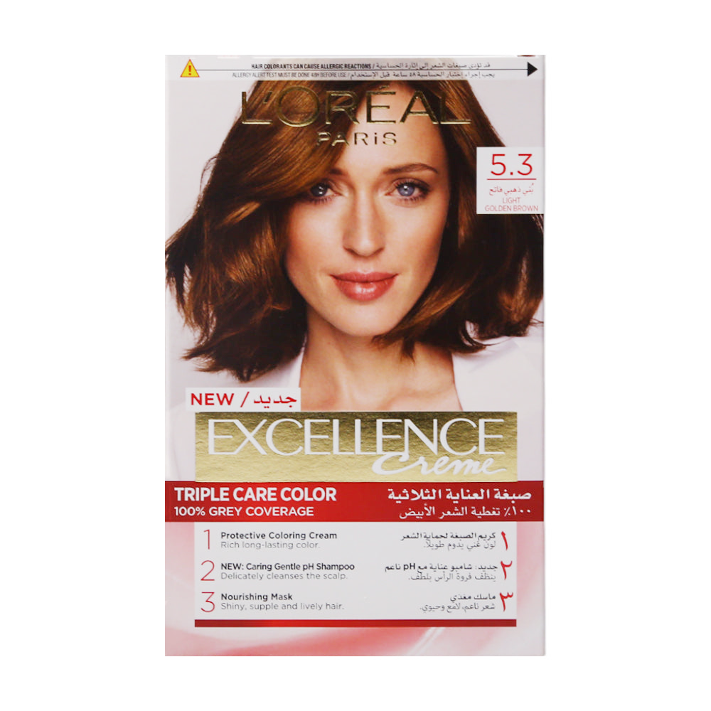 LOREAL EXCELLENCE CREME LIGHT GOLDEN BROWN 5.3 PC