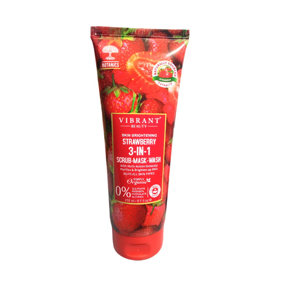 VIBRANT BEAUTY STRAWBERRY 3IN1 SCRUB MASK AND WASH 200 ML
