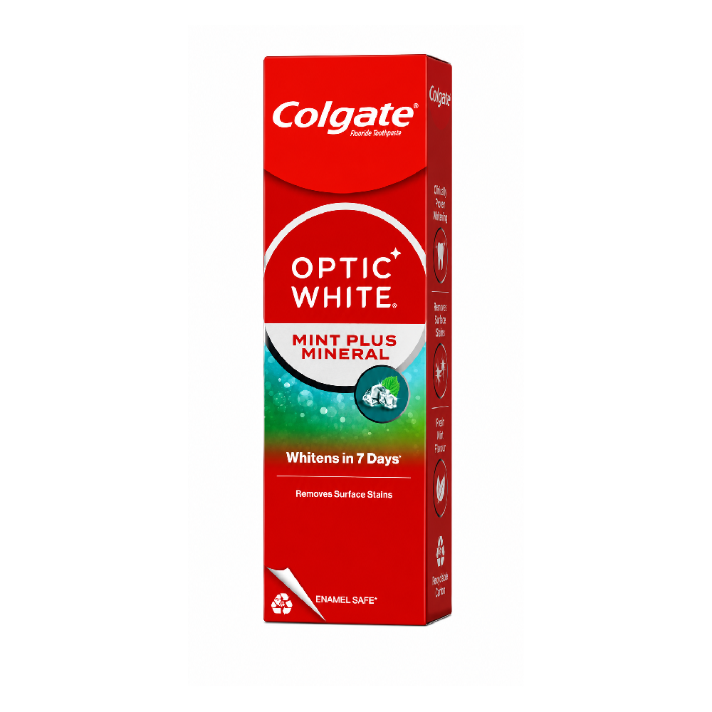 COLGATE TOOTHPASTE OPTIC WHITE MINT PLUS MINERAL 100GM (L)