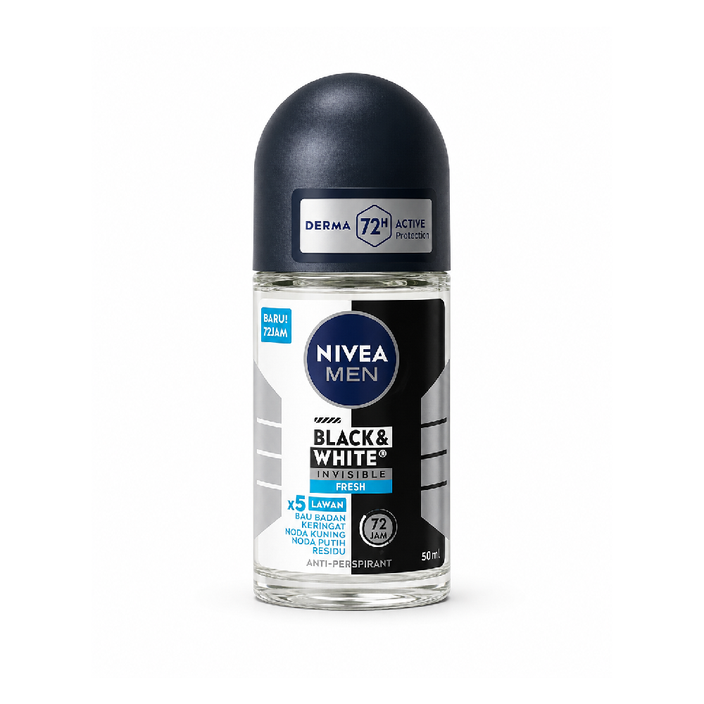 NIVEA MEN ROLL ON BLACK & WHITE INVISIBLE FRESH 72H 50 ML