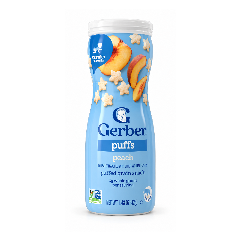 GERBER PUFFS CEREAL SNACK PEACH 42 GM