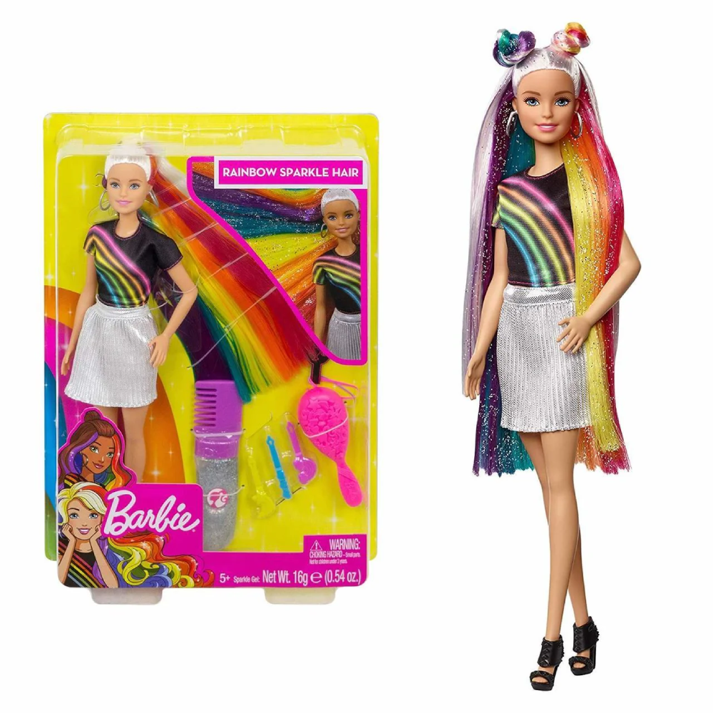 Fxn96 Barbie Doll Rainbow Hair