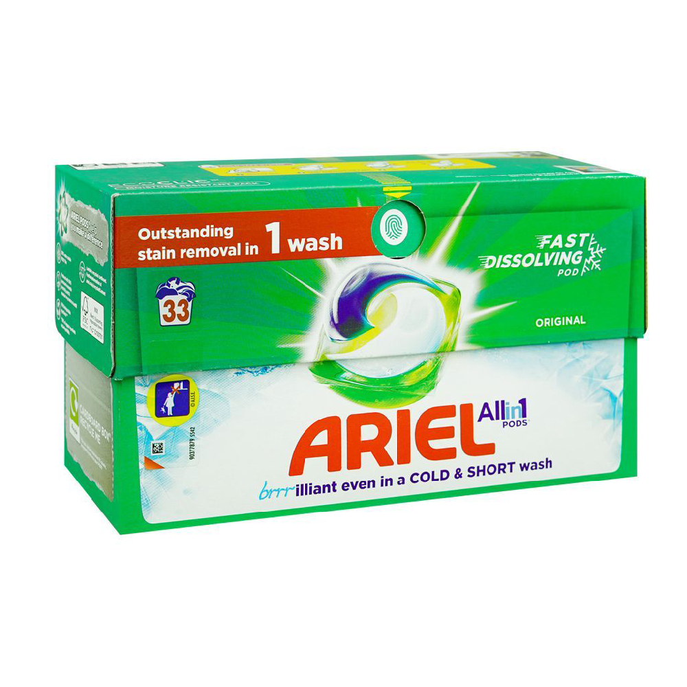 ARIEL ALL IN 1 WASHING PODS FAST DISSOLVE ORIGINAL 477.5 GM