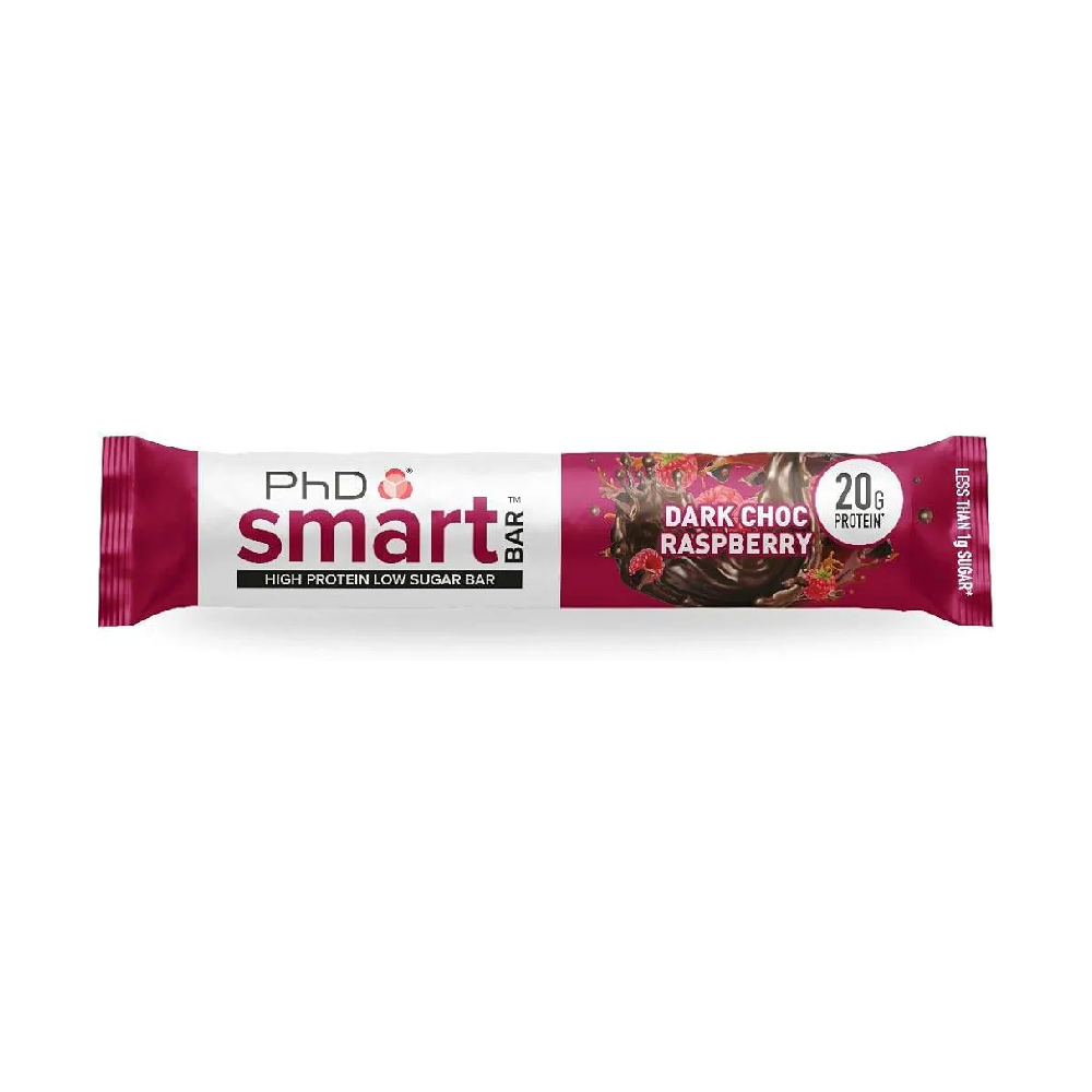 PHD SMART BAR DARK CHOC RASPBERRY 64 GM
