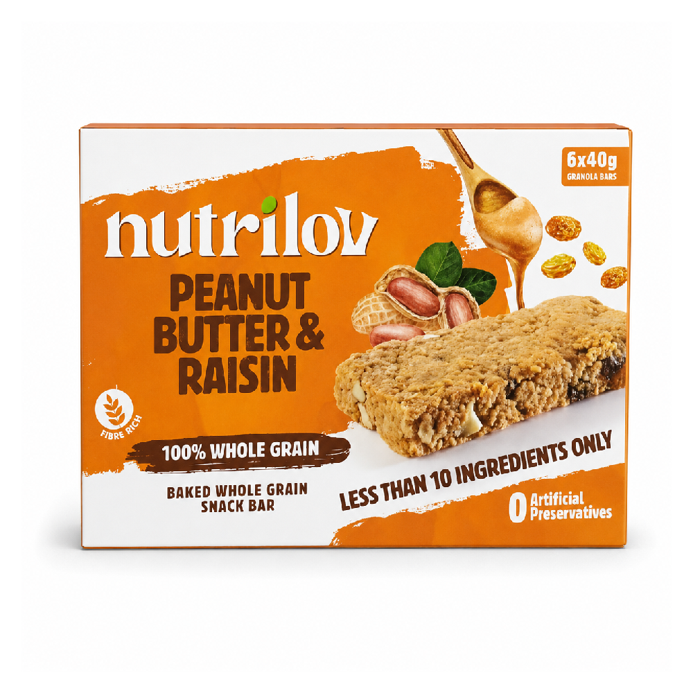 NUTRILOV PEANUT BUTTER & RAISIN GRANOLA 6-BAR 270G