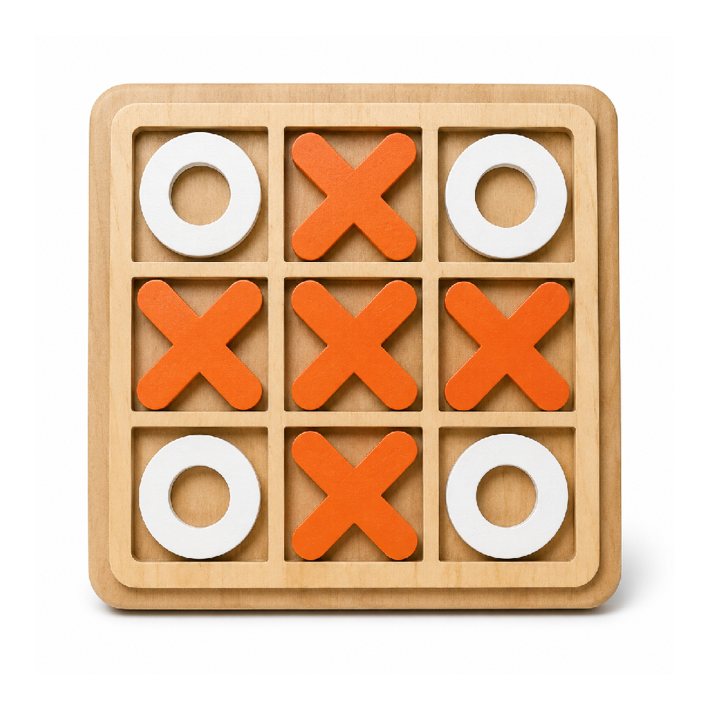 X0-1 TIC TAC TOE MINI WOODEN GAME Z.B