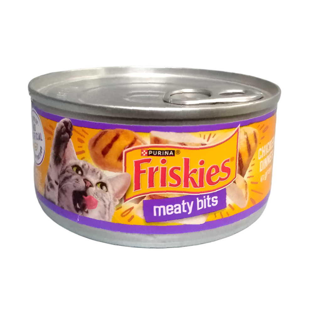 PURINA FRISKIES CAT FOOD MEATY BITS CHICKEN DINNER 156 GM