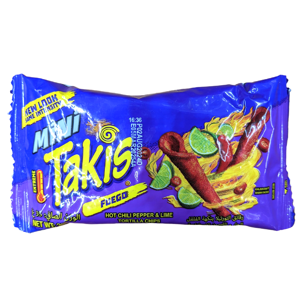 BARCEL TAKIS MINI FUEGO BITE SIZE PEPPER LIME TORTILLA CHIPS