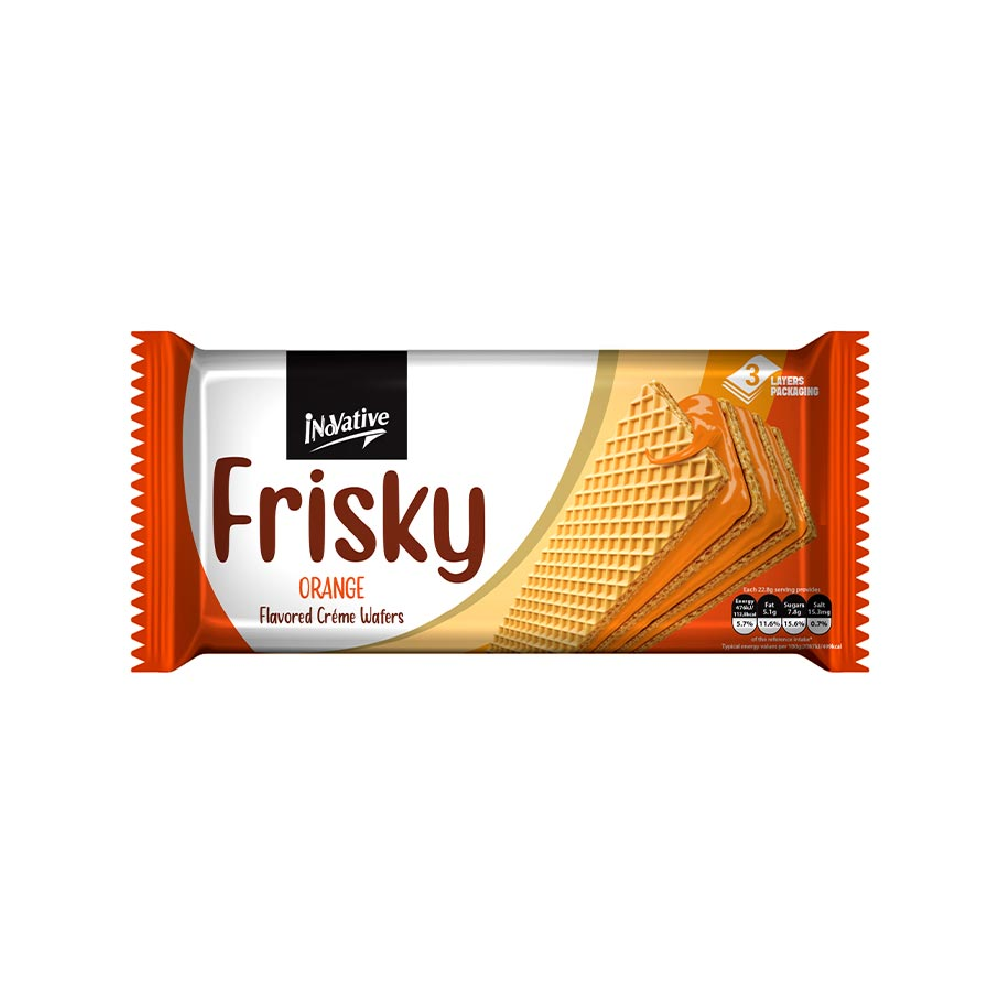 INOVATIVE FRISKY ORANGE CREAM WAFERS 75 GM