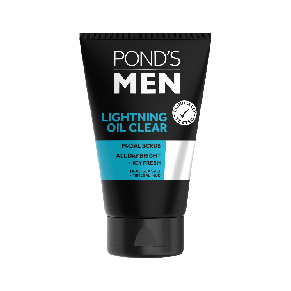 PONDS MEN ICY SCRUB LIGHTNING OIL CLEAR 100 GM