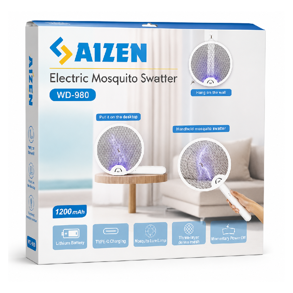 AIZEN ELECTRIC MOSQUITO RACKET FOLDING WD-980