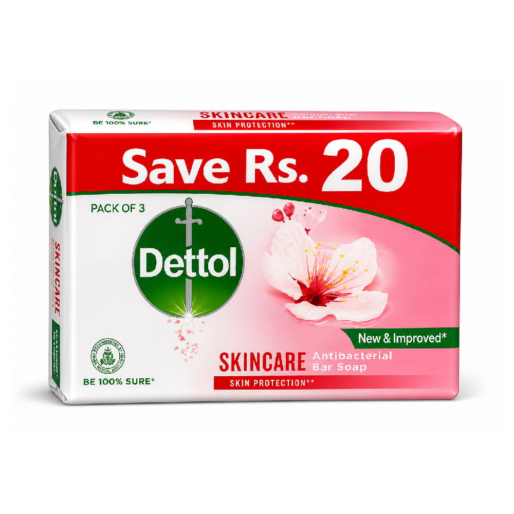 DETTOL ANTIBACTERIAL SOAP SKINCARE SAVE RS 20 3X85GM