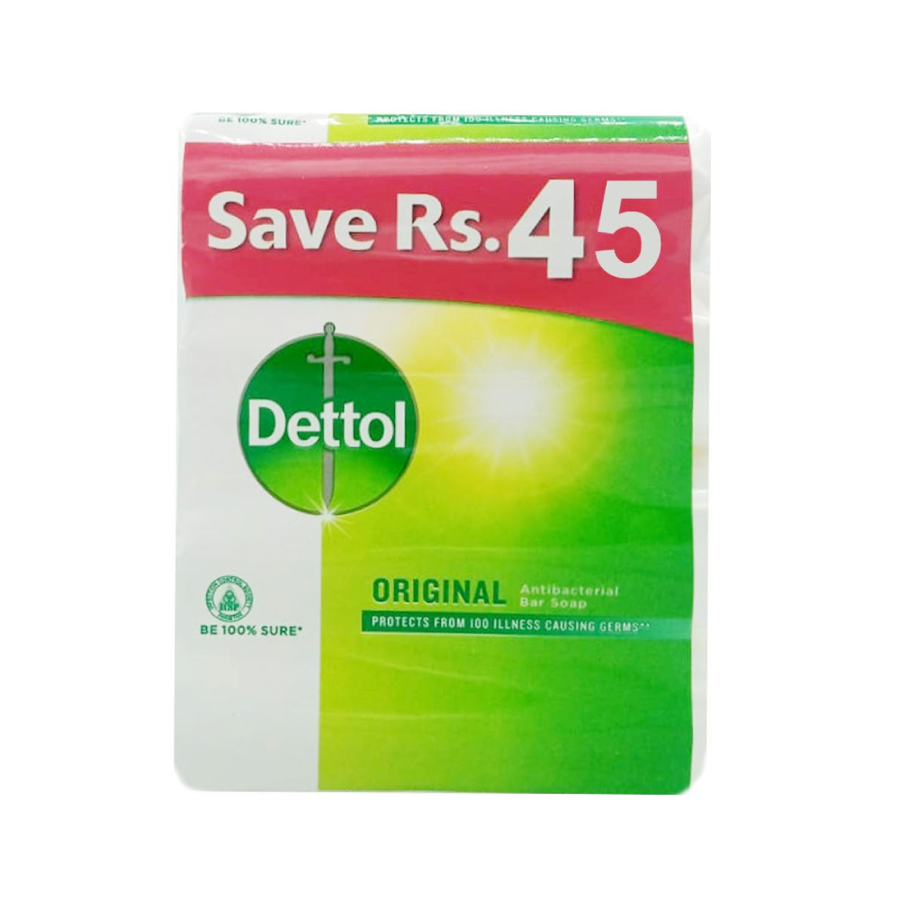 DETTOL ANTIBACTERIAL SOAP ORIGINAL SAVE RS 45 4X110GM