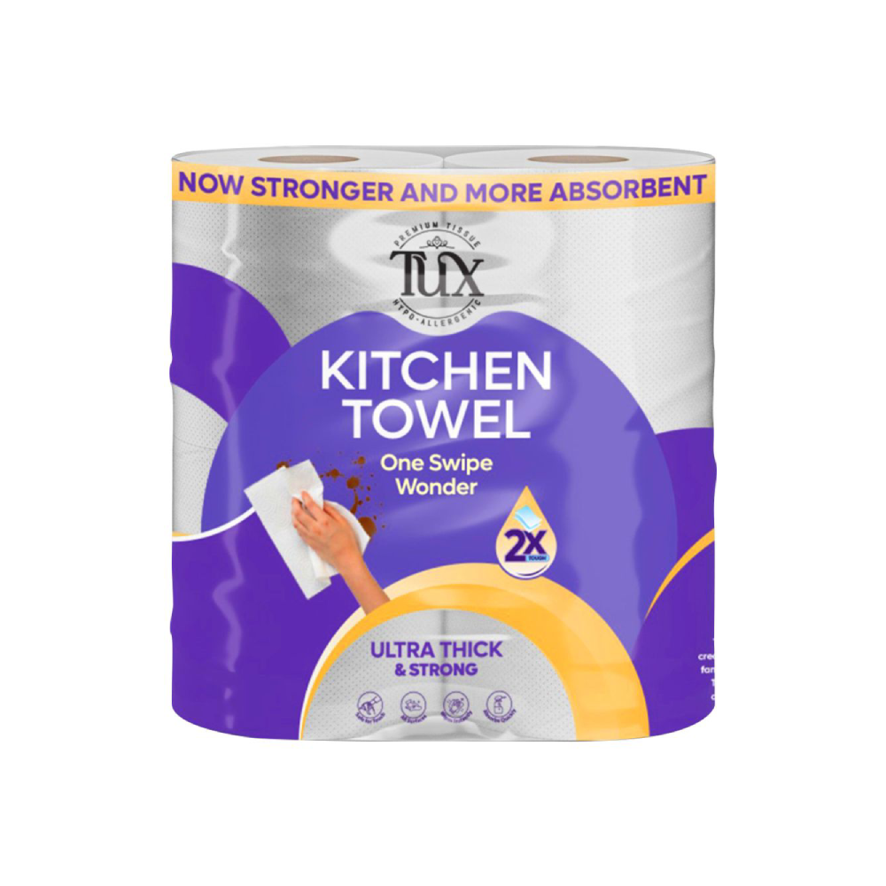 TUX PAPER TWIN TOWEL ROLL EXTRA ABSORBENT EXTRA STRONG