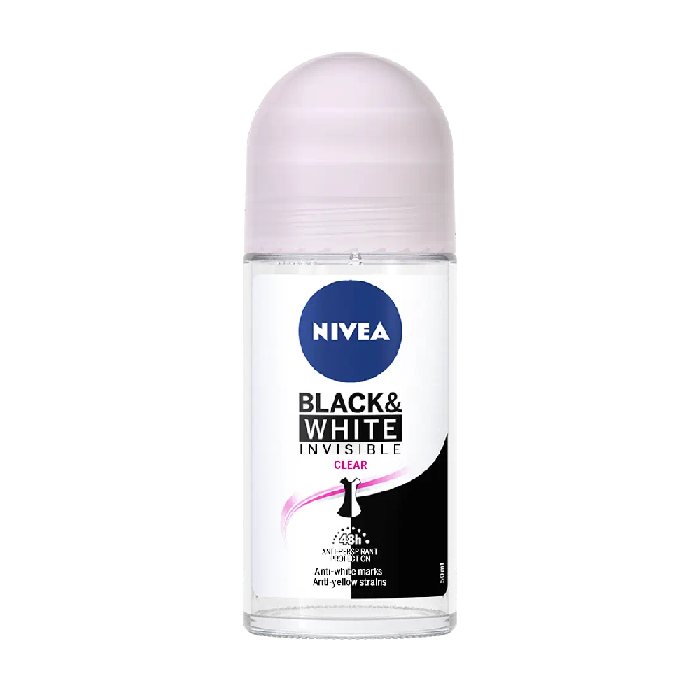 NIVEA ROLL ON BLACK & WHITE INVISIBLE CLEAR 72H 50 ML