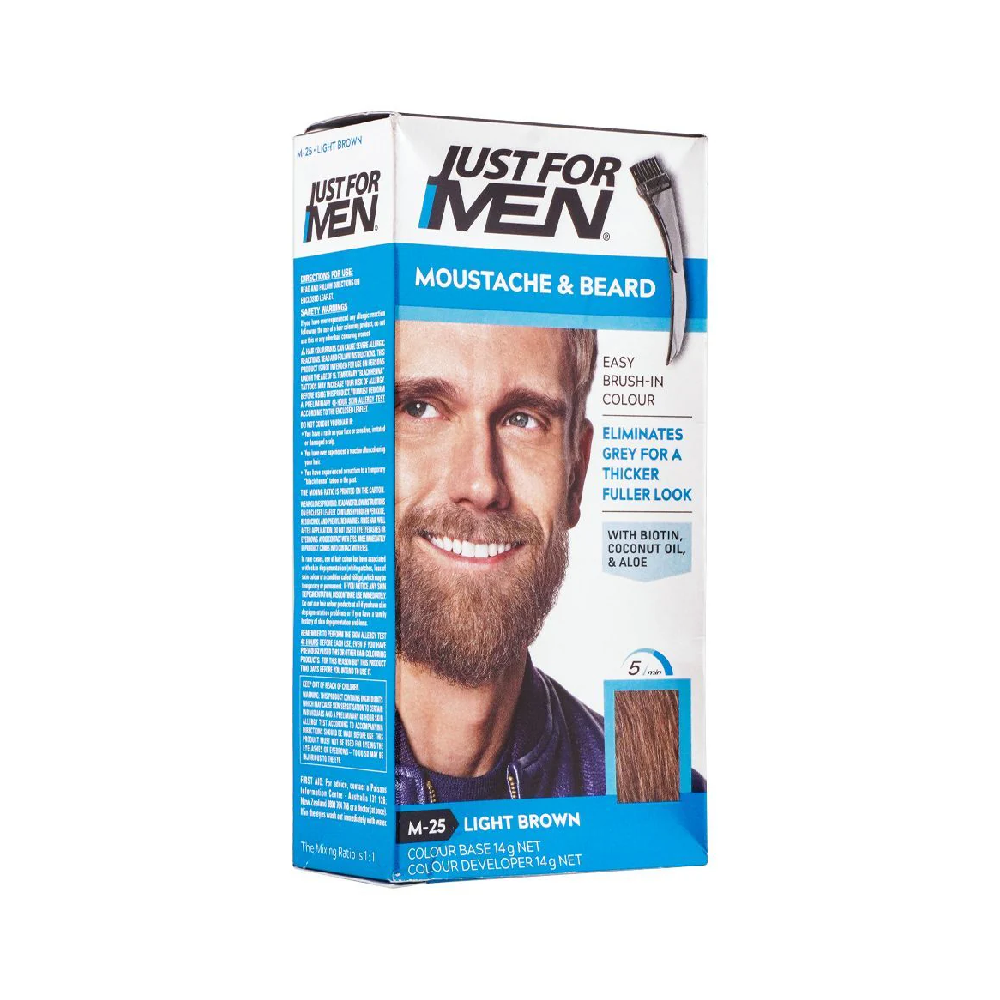 JUST FOR MEN BEARD GEL COLOR LIGHT BROWN M-25 PC