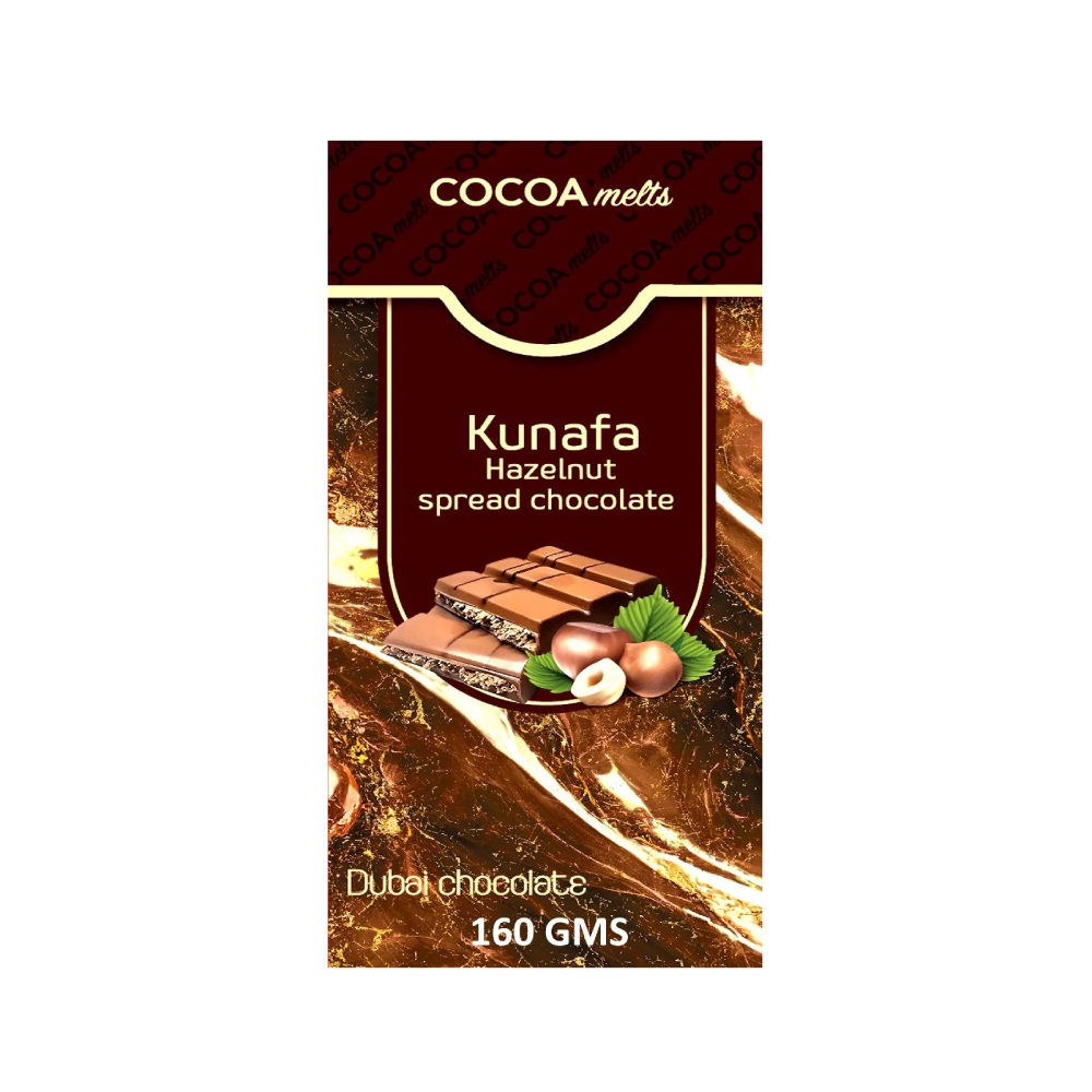 COCOA MELTS CHOCOLATE BAR DARK COFEE KUNAFA 160 GM