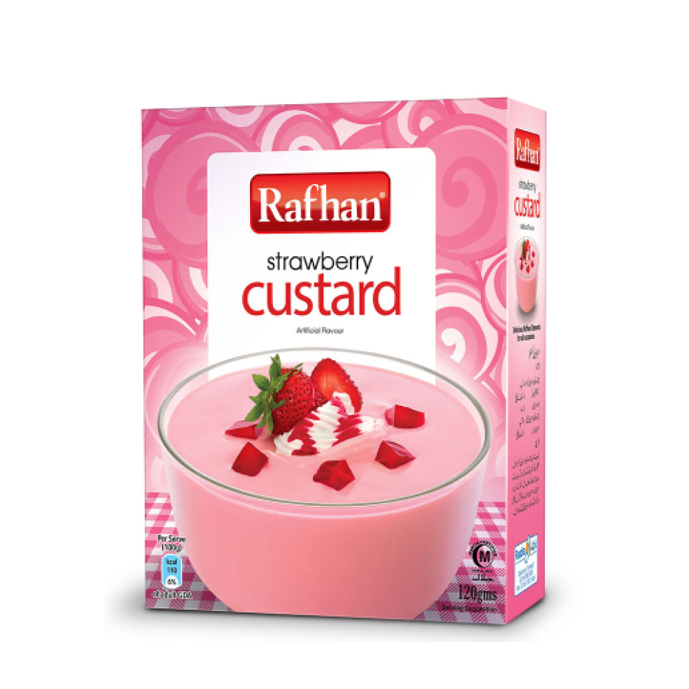 RAFHAN CUSTARD POWDER STRAWBERRY 275 GM