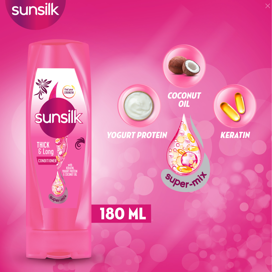 SUNSILK CONDITIONER THICK AND LONG 180 ML