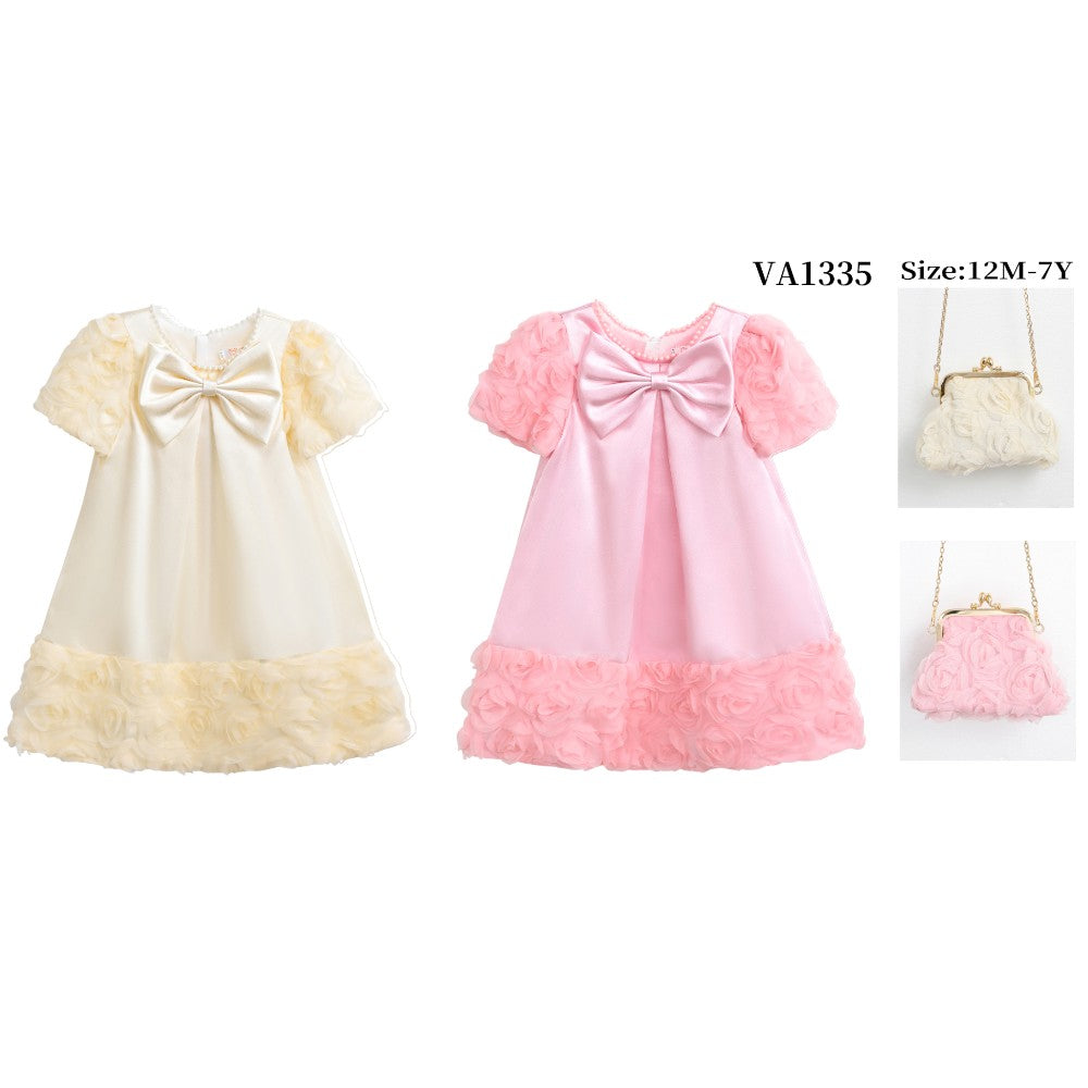 GIRLS S/L FANCY FROCK WITH PURSE IR-25 12-18M VA1335
