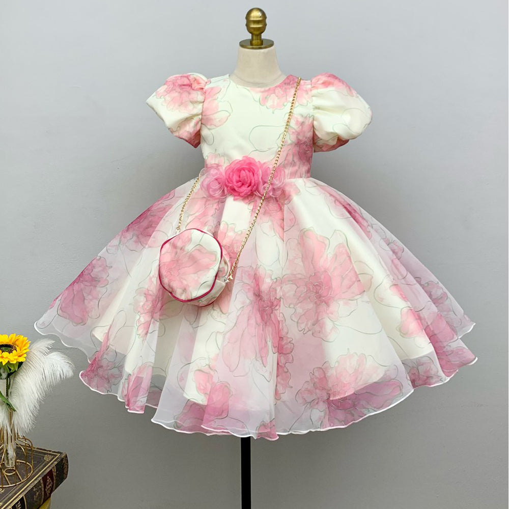 GIRLS S/S FANCY FROCK WITH PURSE IR-25 5-6YEAR VA520