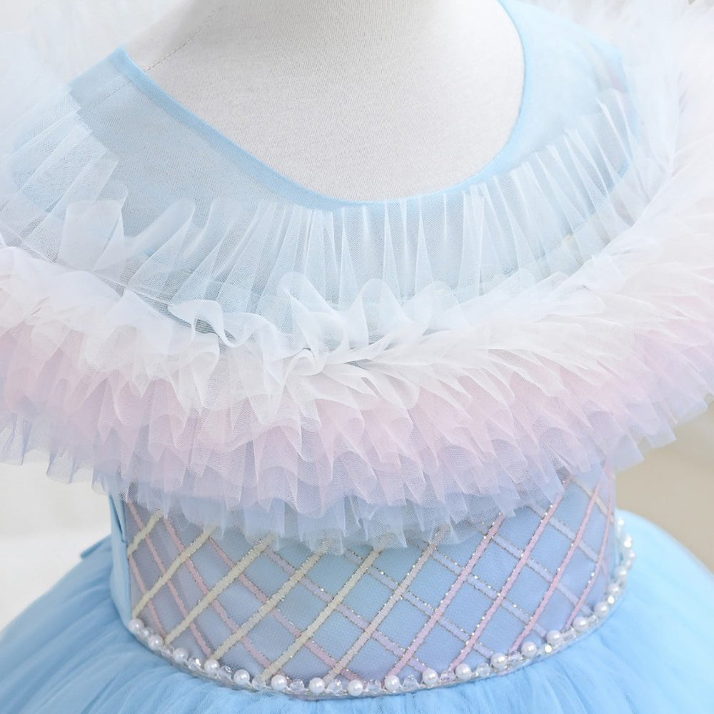 GIRLS S/L FANCY FROCK WITH PURSE IR-25 8-9YEAR VT095