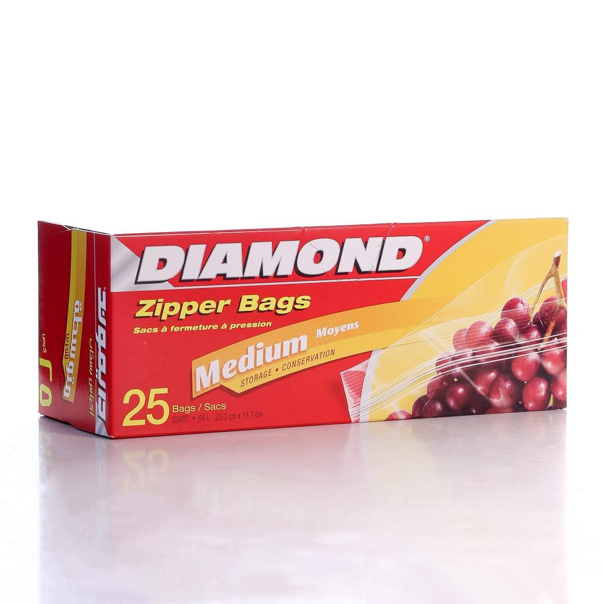 DIAMOND ZIPPER BAGS STORAGE MEDIUM 25CT PC
