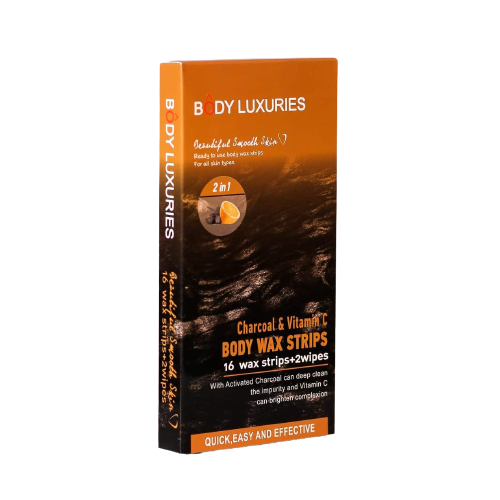 BODY LUXURIES WAX STRIPS CHARCOAL AND VITAMIN C 2IN1 16+2S