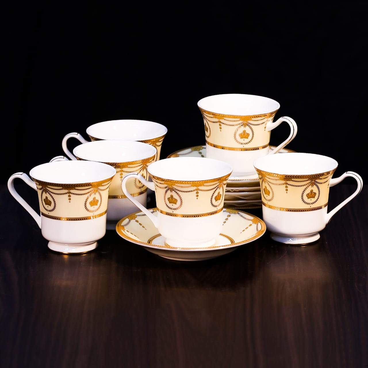 CUP & SAUCER SET ROYAL BISTRO 12PC 12-HH-904Y