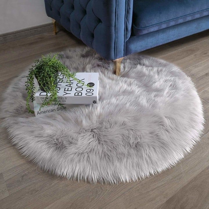 ORIENTAL FUR RUG ROUND 80X80